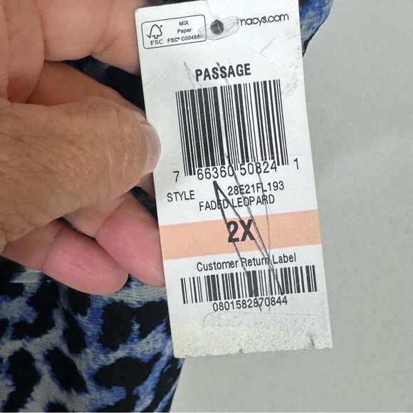 INC International Concepts Blue and Black Patterned Dress - Picture 6 of 10